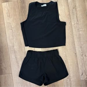Black short set